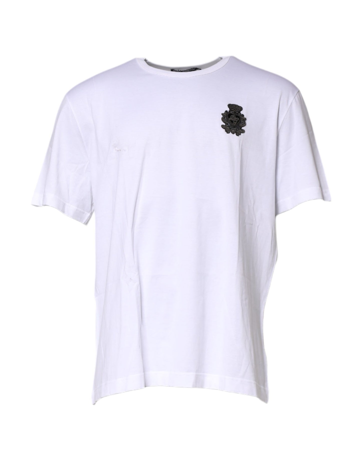 Dolce & Gabbana Wit Katoenen T-shirt voor Heren met DG Logo Borduurwerk