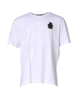 T-shirt homme Dolce & Gabbana en coton blanc avec broderie logo DG