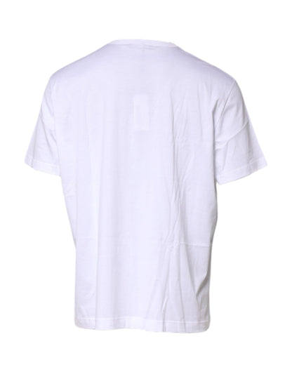 Dolce & Gabbana Wit Katoenen Heraldiek DG-wapen Patch T-shirt