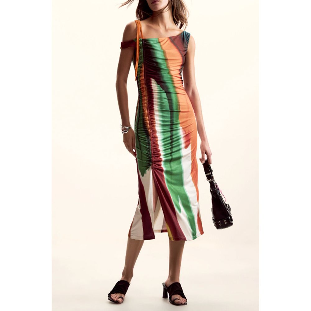 Robe Longue Femme Marron Desigual - Modèle Bohemian Elegance