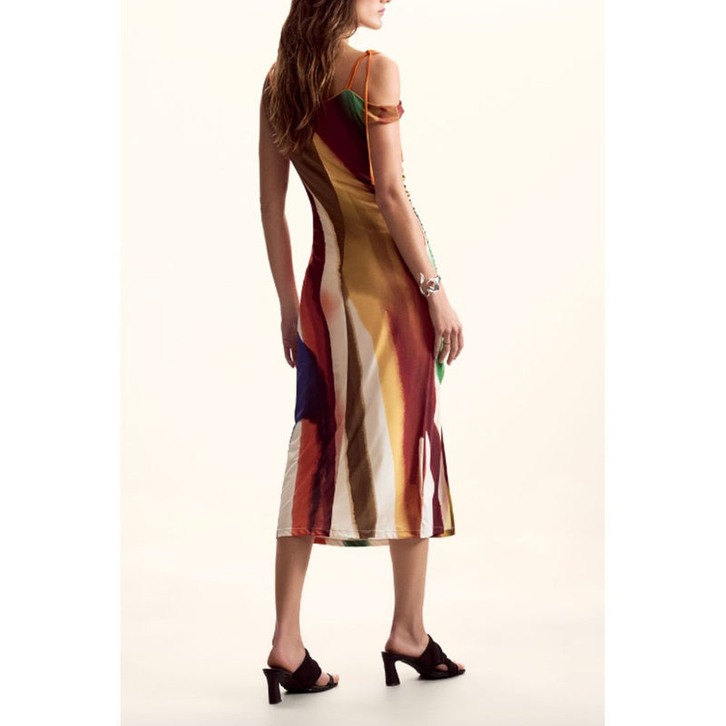 Desigual Marrone Long Patterned Dress for Women