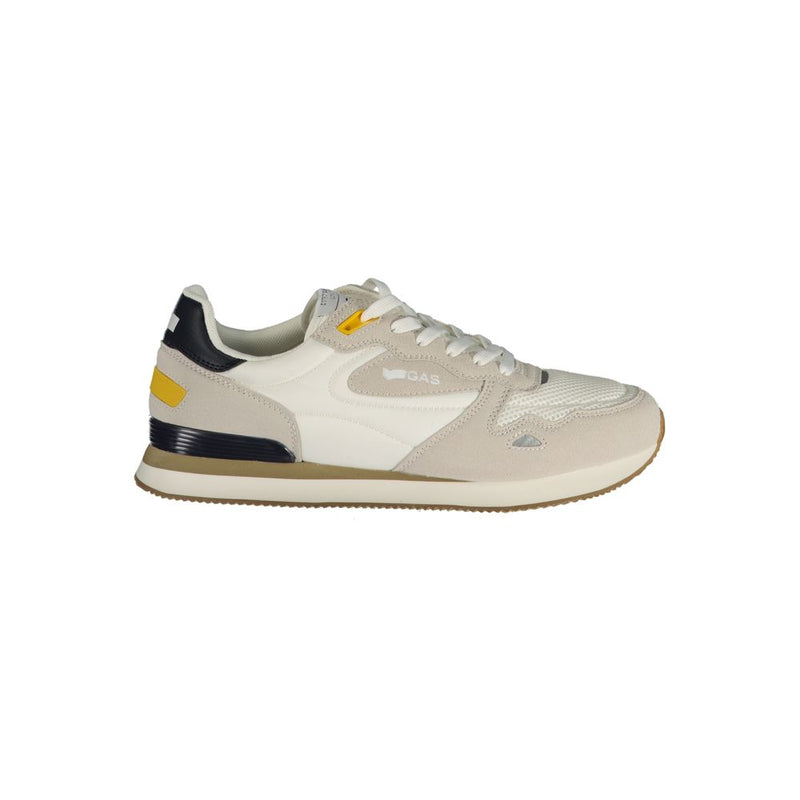 Gas White Polyester Men Sneaker - Performance and Style