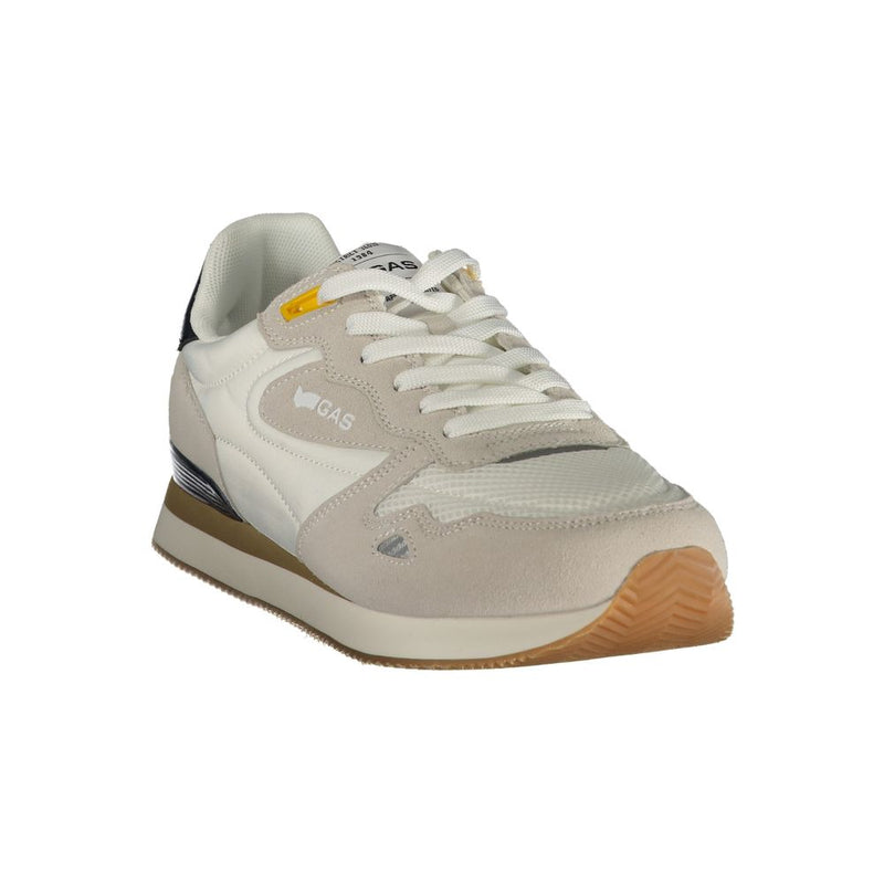 Gas White Polyester Men Sneaker - Performance and Style