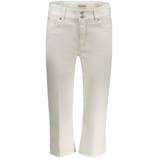 Guess Jeans Bianco Cotton Women Capri - Élégance et Confort