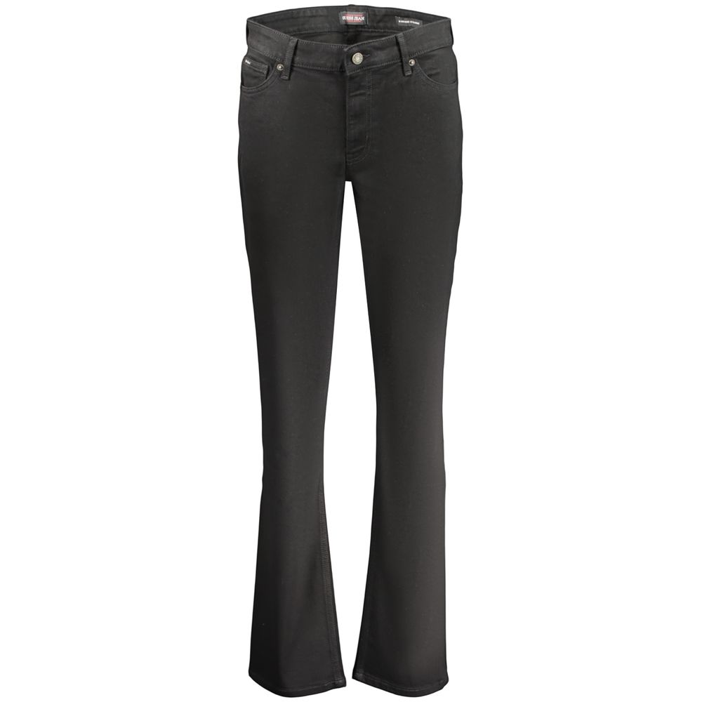 Guess Jeans G08 Mid Rise Straight Black Cotton Women's Jeans