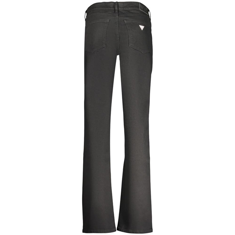 Guess Jeans G08 Mid Rise Straight Black Cotton Women's Jeans