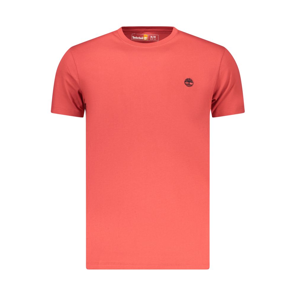 Timberland Red Organic Cotton Slim-Fit Men T-Shirt