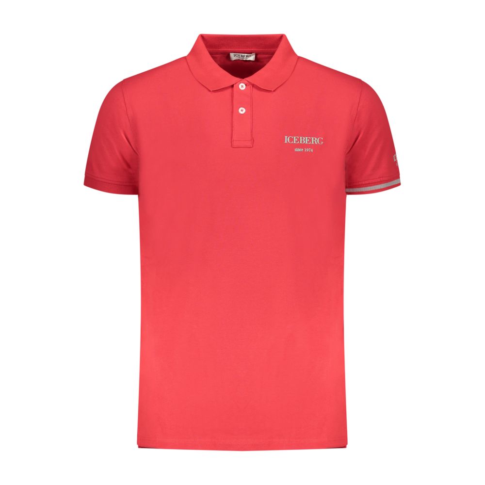Iceberg Red Cotton Men's Polo Shirt - Luxury Streetwear