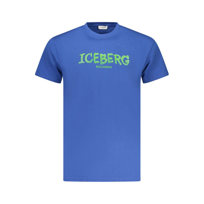 Iceberg Blue Cotton Men's T-Shirt - Stylish Italian Design