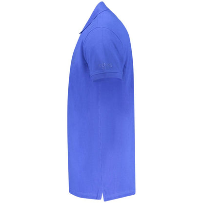 IJsbergblauw Katoenen Herenpoloshirt