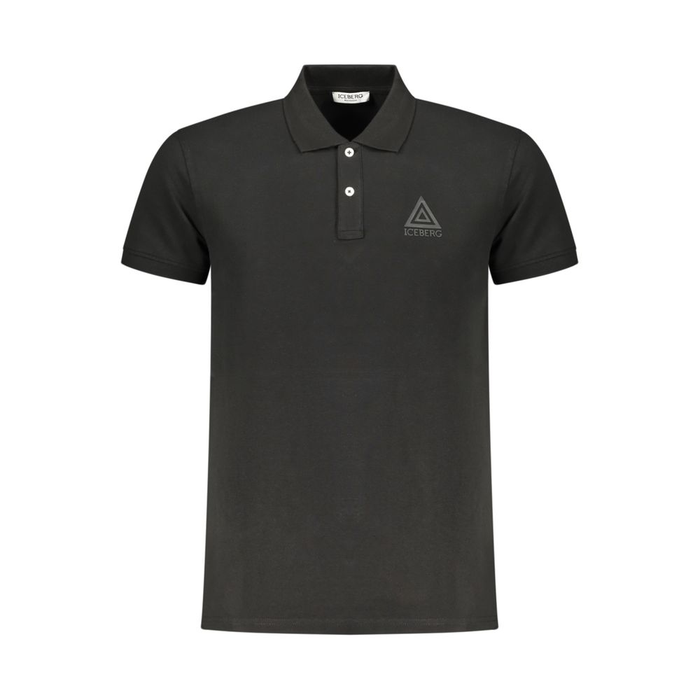 Iceberg Black Cotton Men Polo Shirt - Modern Elegance