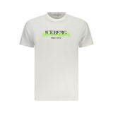 Iceberg Neon Cotton Men T-Shirt - Bold White Crew Neck Tee