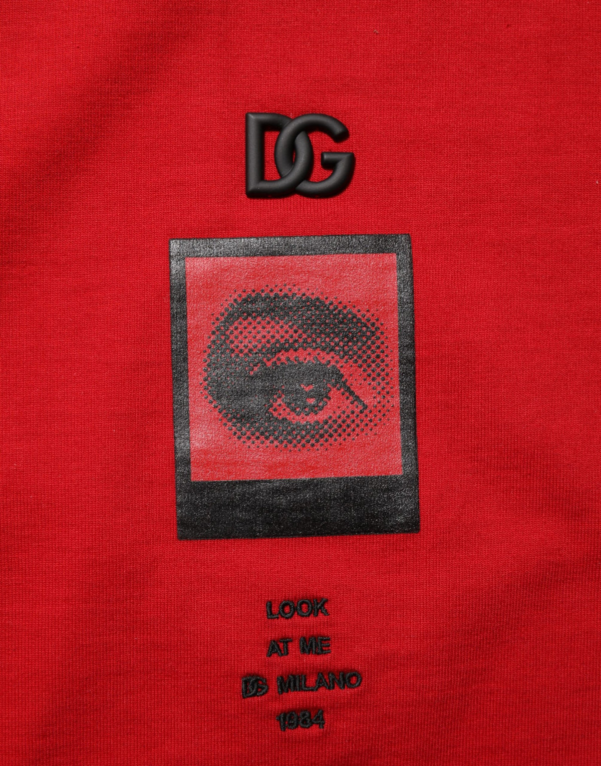 T-shirt Dolce & Gabbana en coton à col rond et imprimé œil DG rouge