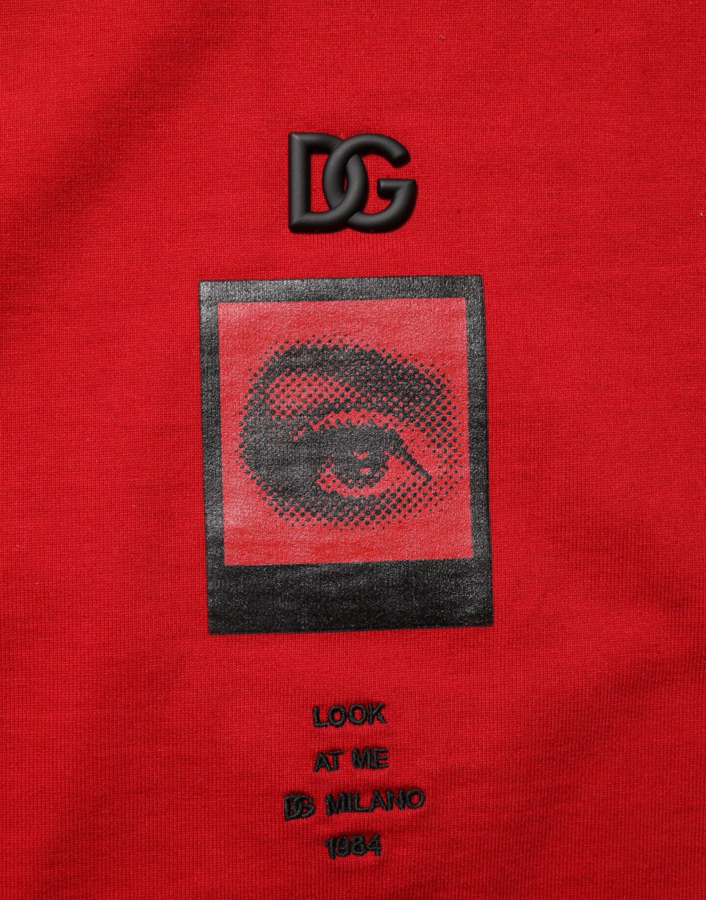 T-shirt Dolce & Gabbana en coton à col rond et imprimé œil DG rouge