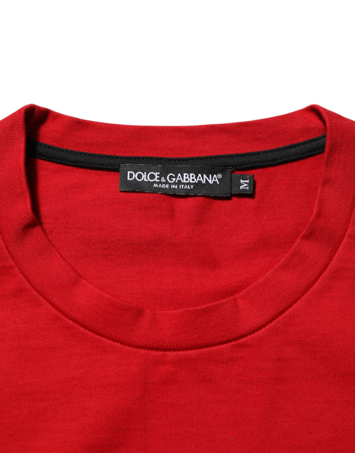T-shirt Dolce & Gabbana rouge à col rond en coton imprimé yeux DG