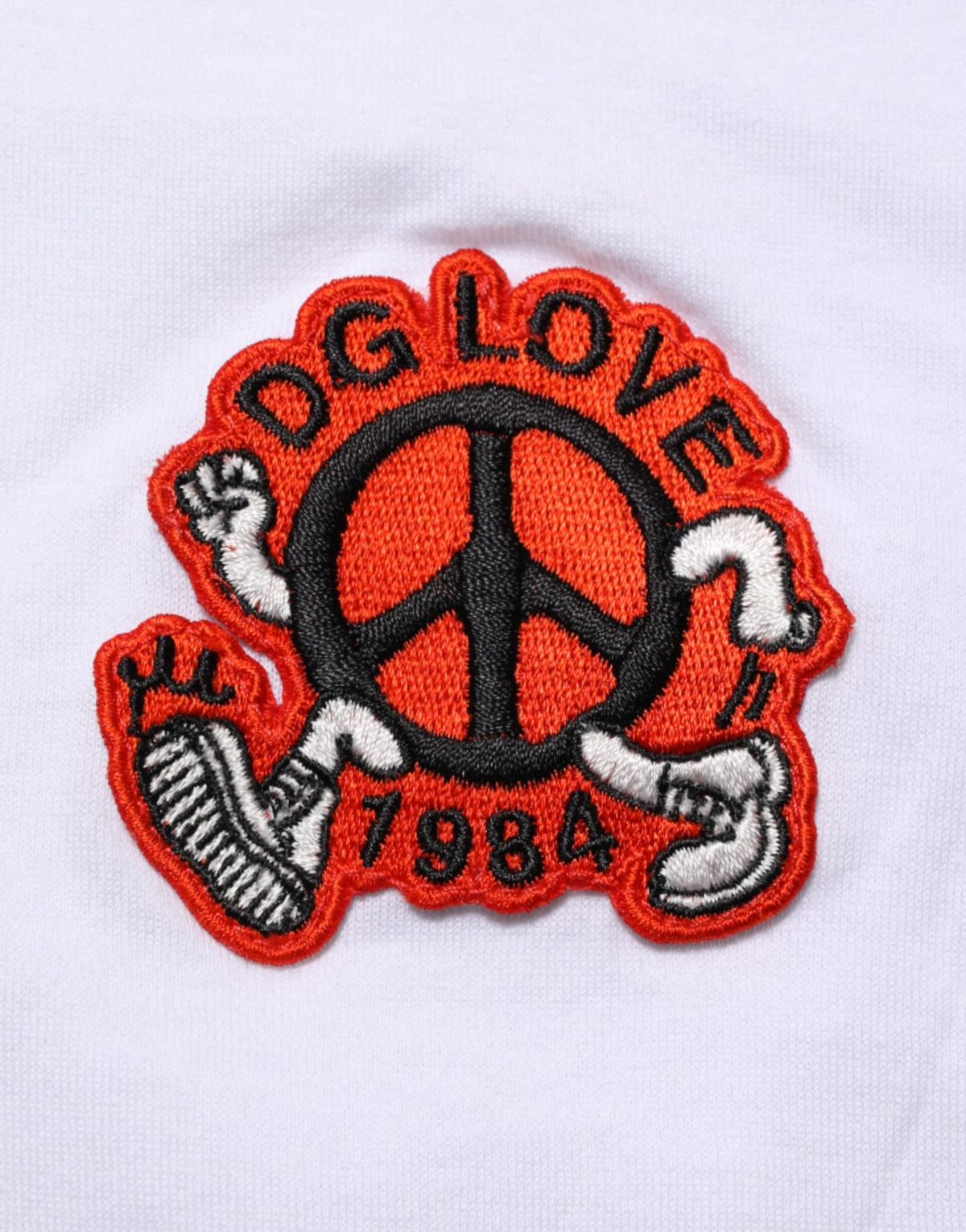 T-shirt Dolce &amp; Gabbana blanc en coton avec écusson DG Love et col rond