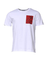 T-shirt ras du cou Dolce & Gabbana en coton blanc imprimé léopard