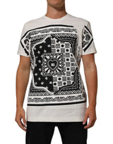 T-shirt col rond en coton blanc imprimé bandana Dolce & Gabbana