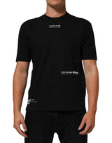 T-shirt homme Dolce & Gabbana en coton noir à col rond avec slogan
