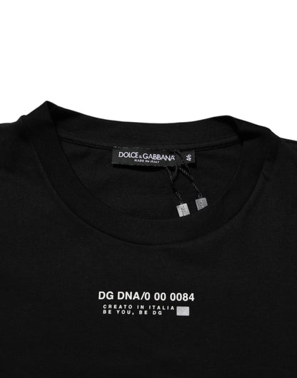 T-shirt homme Dolce & Gabbana en coton noir à col rond avec slogan