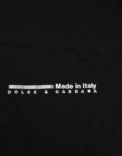 T-shirt homme Dolce & Gabbana en coton noir à col rond avec slogan