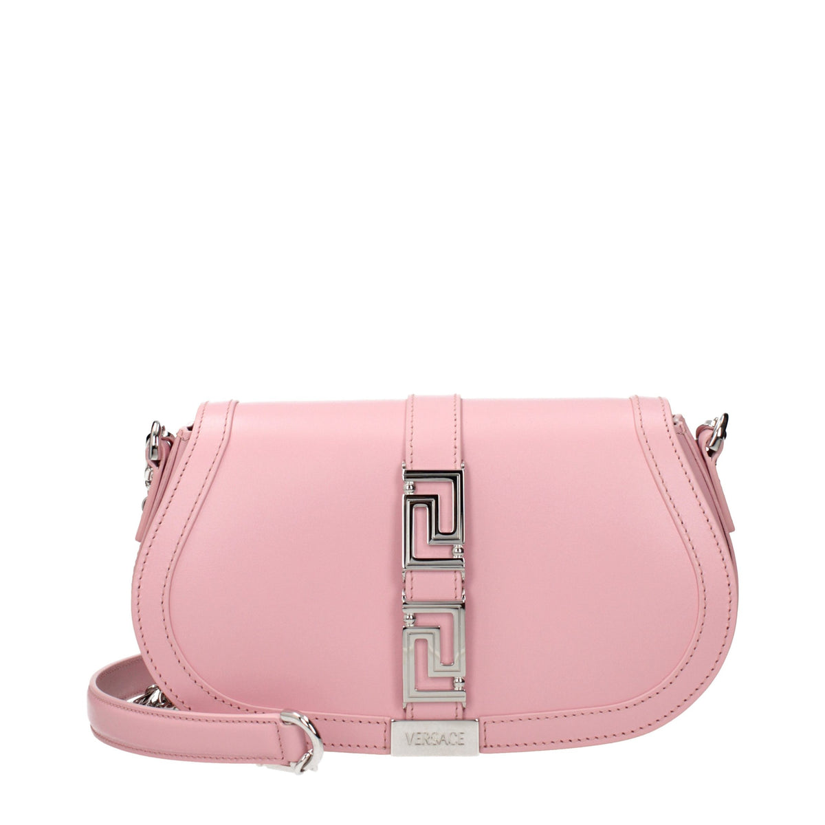 Sac à Bandoulière en Cuir Rose Versace