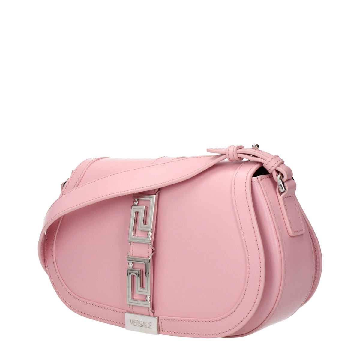 Sac à Bandoulière en Cuir Rose Versace