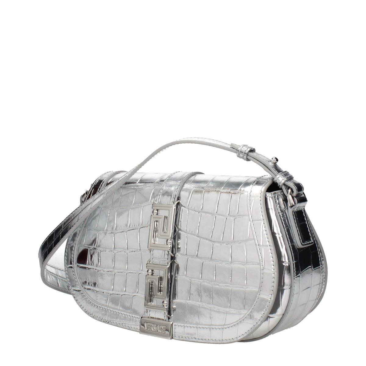 Versace Gray Leather Shoulder Bag - Stylish & Versatile