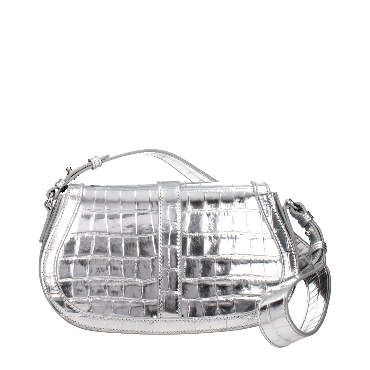 Versace Gray Leather Shoulder Bag - Stylish & Versatile