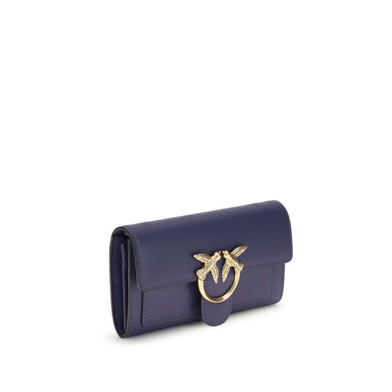 PINKO Blue Calf Leather Bos Taurus Shoulder Bag