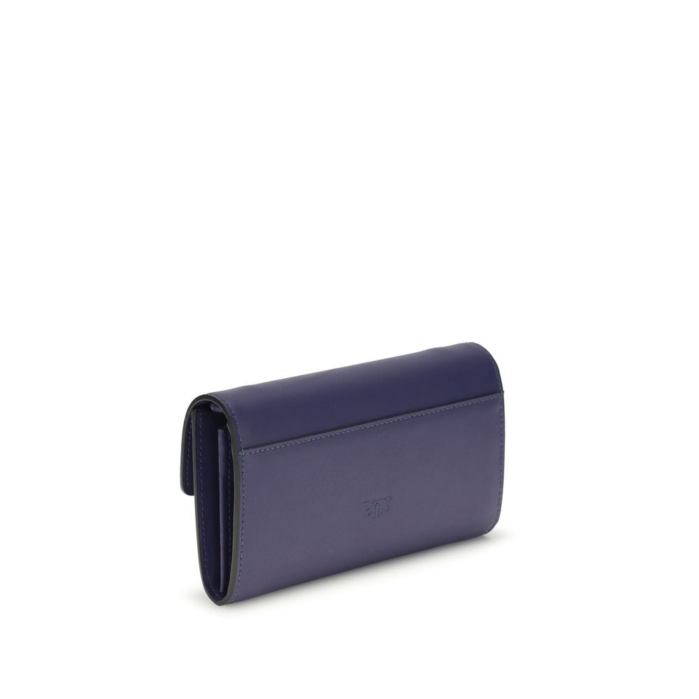 PINKO Blue Calf Leather Bos Taurus Shoulder Bag