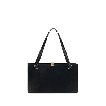 Versace Black Calf Leather Bos Taurus Shoulder Bag