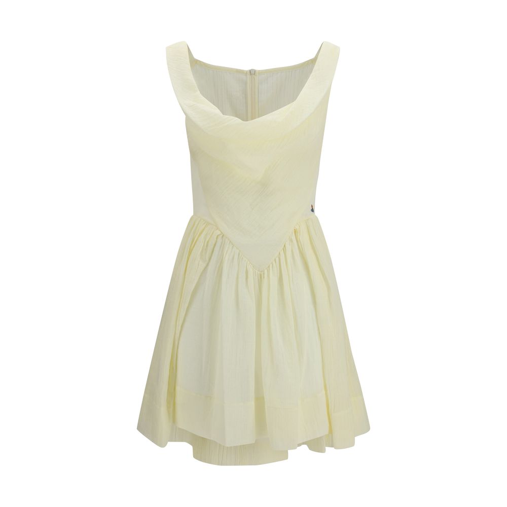 Vivienne Westwood Beige Cotton Casual Dress - Sunday Draped Tiered Mini