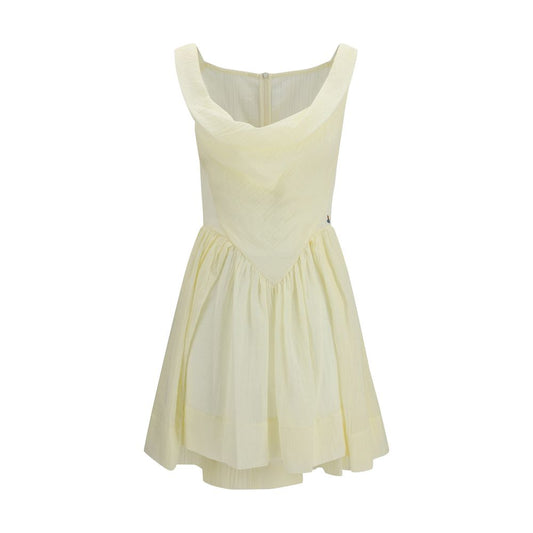 Vivienne Westwood Beige Cotton Casual Dress - Sunday Draped Tiered Mini