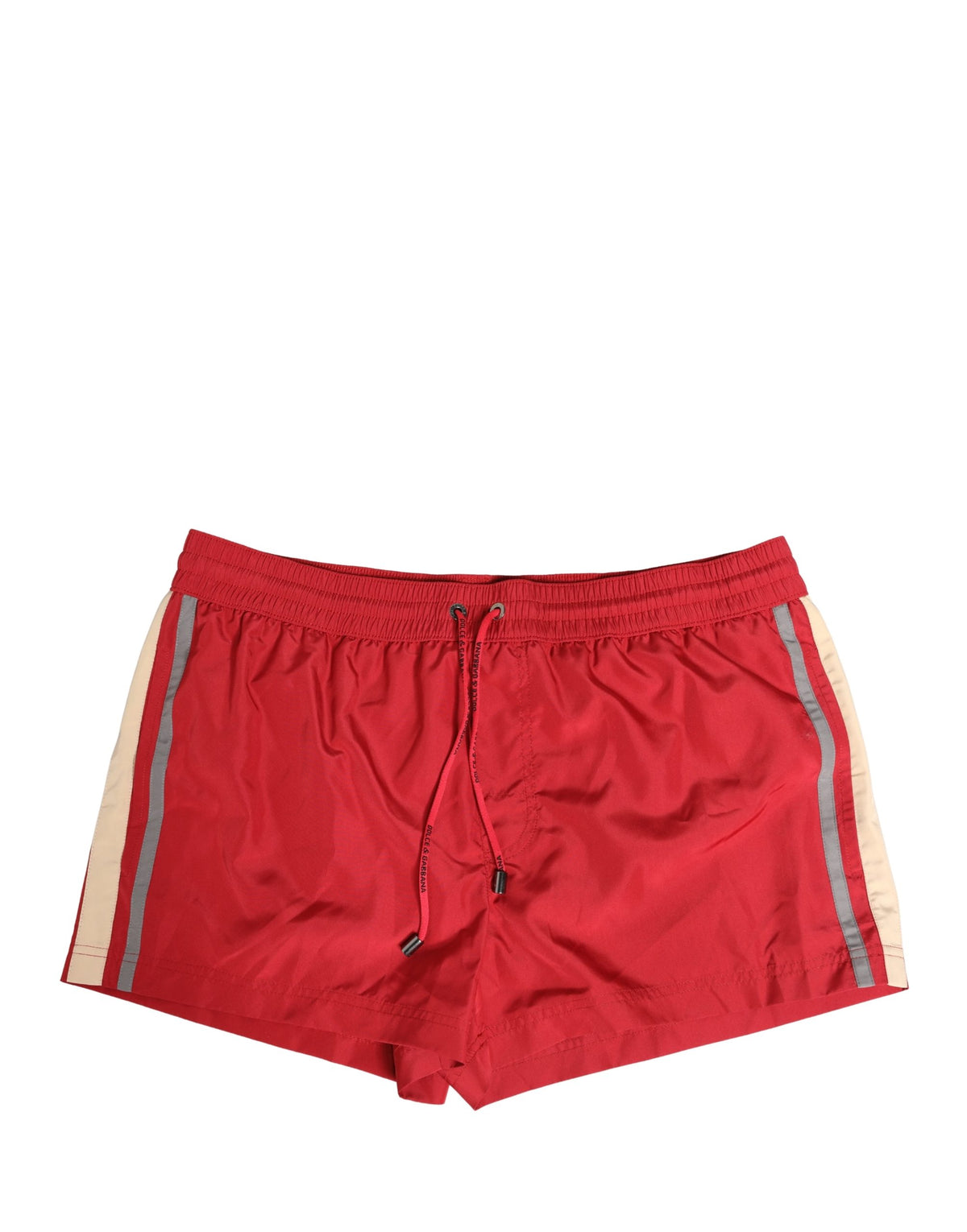 Dolce & Gabbana Red Polyester Men Drawstring Swim Shorts