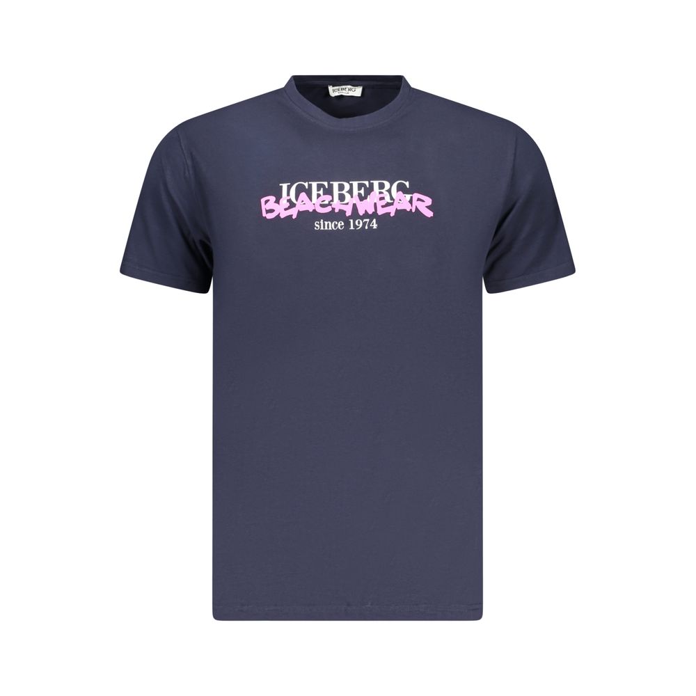 Iceberg Neonblauwe Katoenen Heren T-shirt