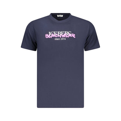 Iceberg Neonblauwe Katoenen Heren T-shirt