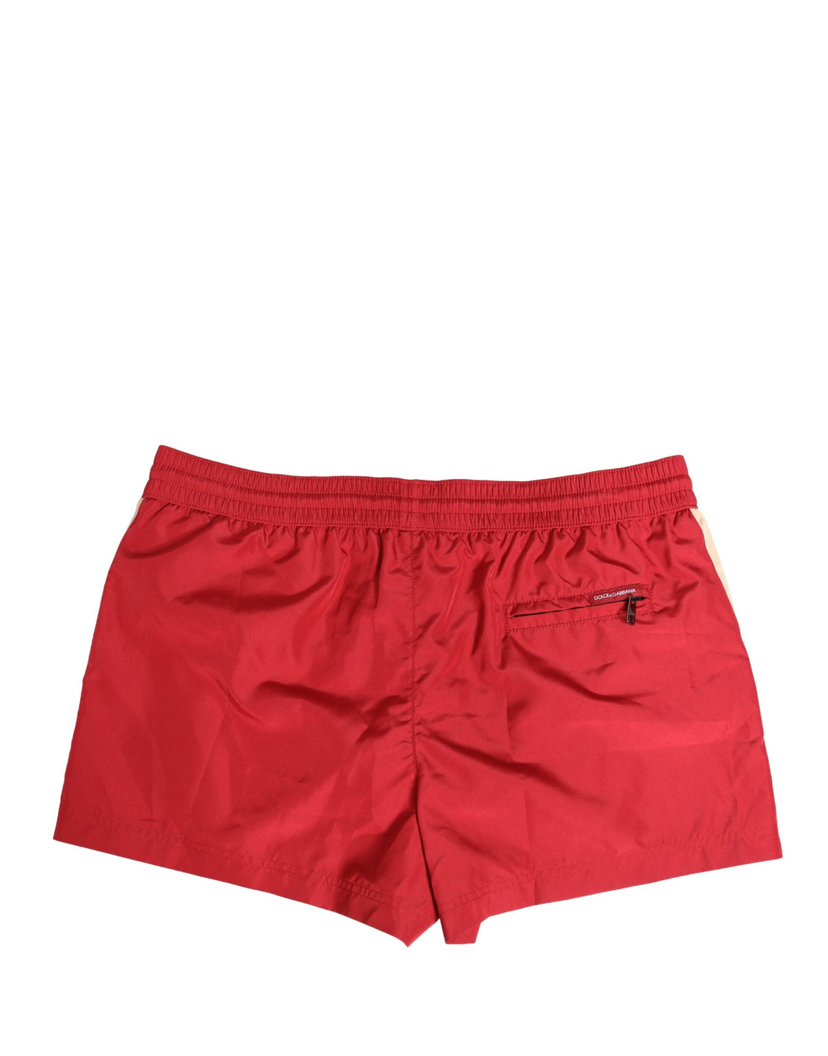 Dolce & Gabbana Red Polyester Men Drawstring Swim Shorts