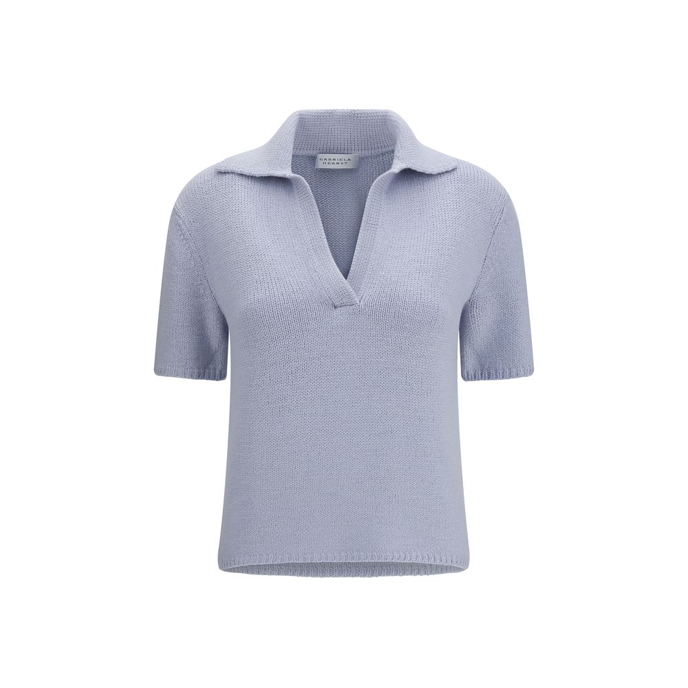 Gabriela Hearst Sohan Blue Cashmere Polo Shirt