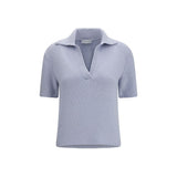 Gabriela Hearst Sohan Blue Cashmere Polo Shirt
