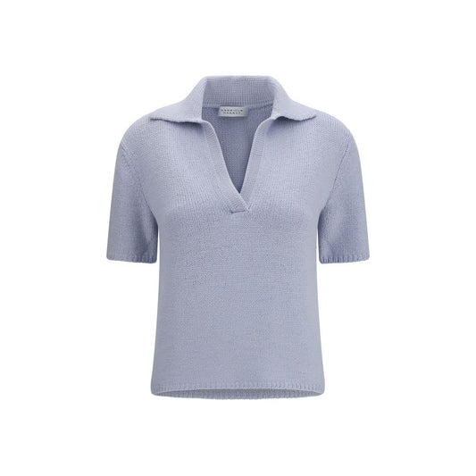 Gabriela Hearst Sohan Blue Cashmere Polo Shirt