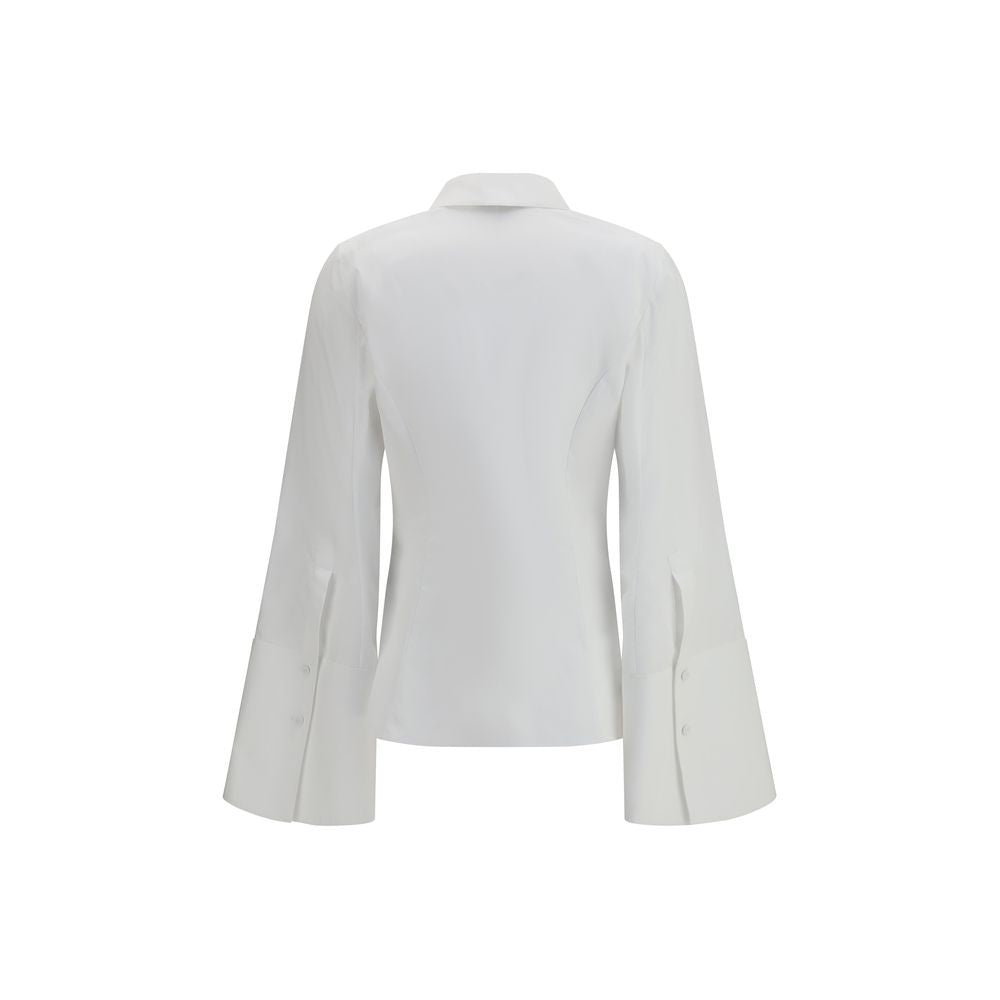 Gabriela Hearst Jataya Fitted White Cotton Dress Shirt