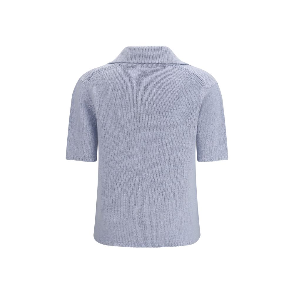 Gabriela Hearst Sohan Blue Cashmere Polo Shirt