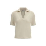 Gabriela Hearst Sohan Beige Cashmere Polo Shirt