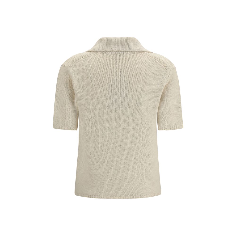 Gabriela Hearst Sohan Beige Cashmere Polo Shirt