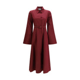 Gabriela Hearst Carmina Bordeaux Cotton Casual Dress