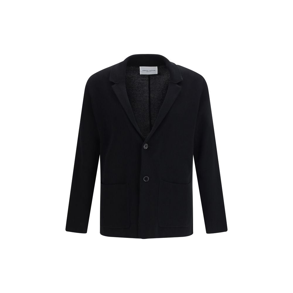 Roberto Collina Black Polyamide Coat for Men