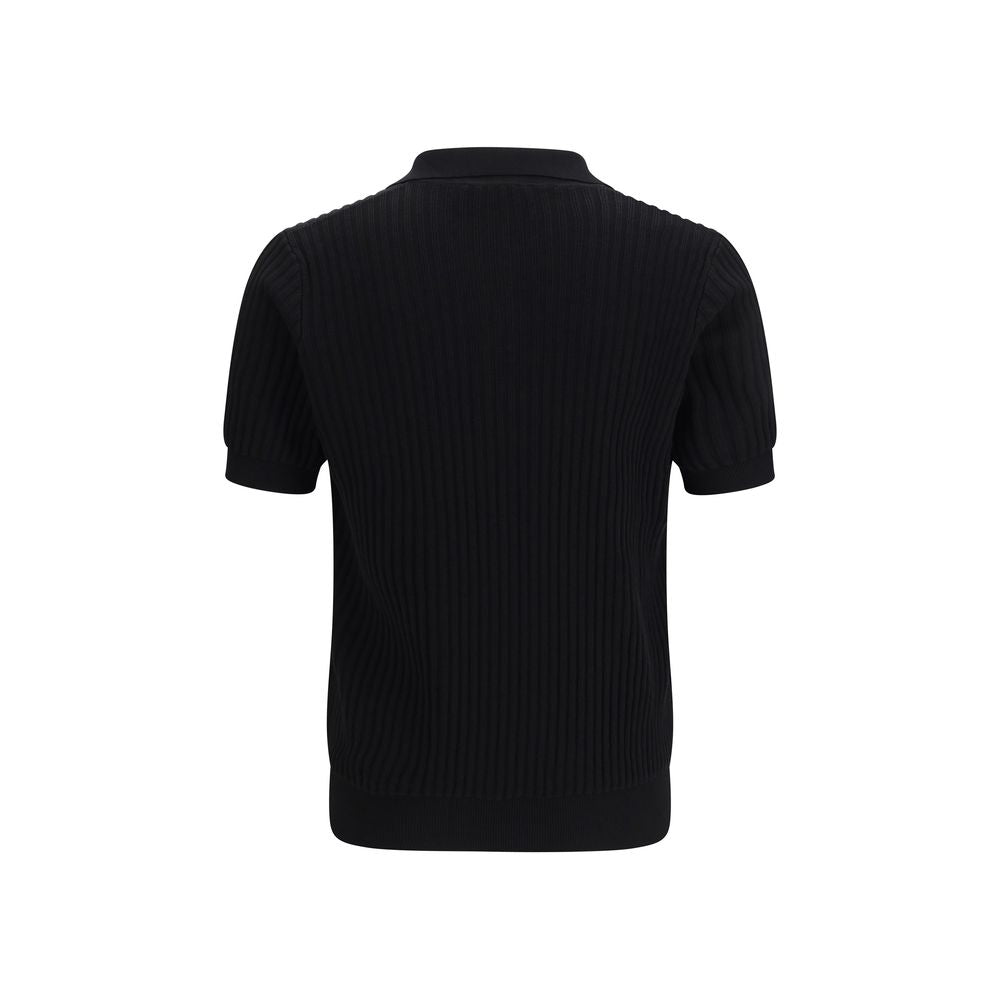 Roberto Collina Black Cotton Polo Shirt - Slim Fit