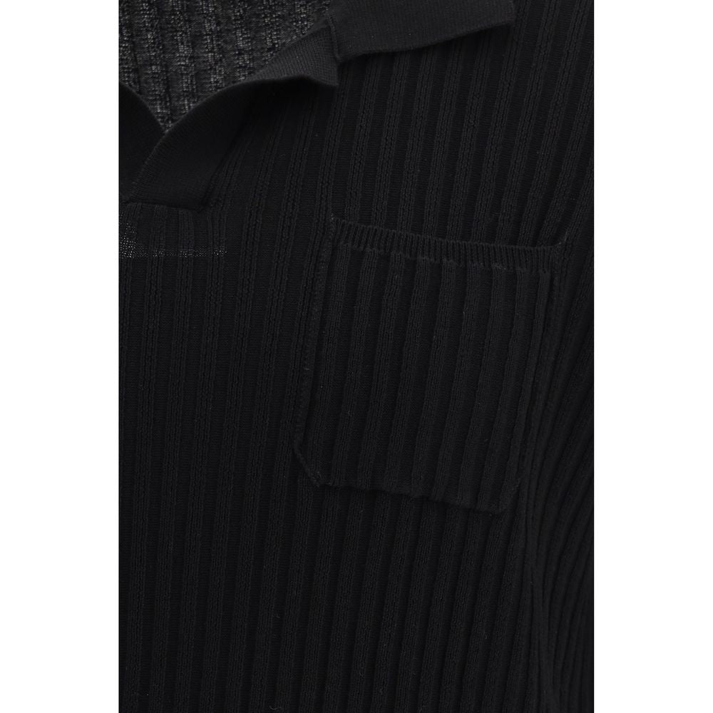 Roberto Collina Black Cotton Polo Shirt - Slim Fit