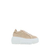 Casadei Beige Vegan Leather Nexus Platform Sneakers